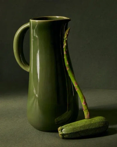 Gharyan Stoneware Stoneware Jug Dadasi 50 oz In Green