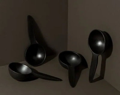 Gharyan Stoneware Stoneware Bowl Spoon Shape | Dadasi In Black