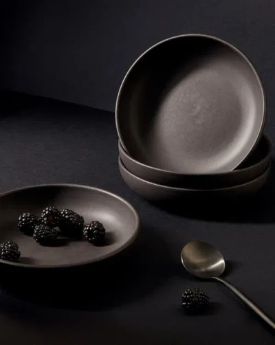 Gharyan Stoneware Le Kuisto Dinnerware Set In Black