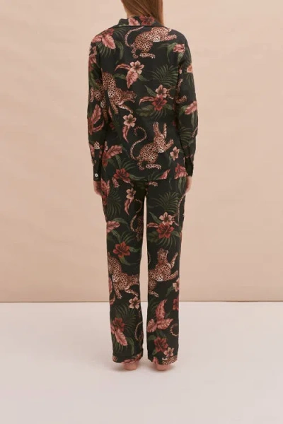 Desmond & Dempsey Long Pajama Set In Animal Print