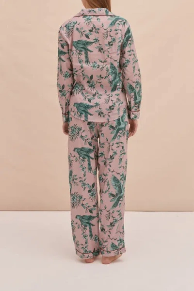 Desmond & Dempsey Long Pajama Set In Multi