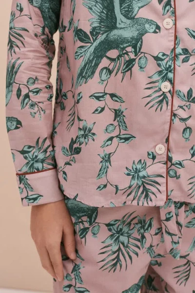 Desmond & Dempsey Long Pajama Set In Multi