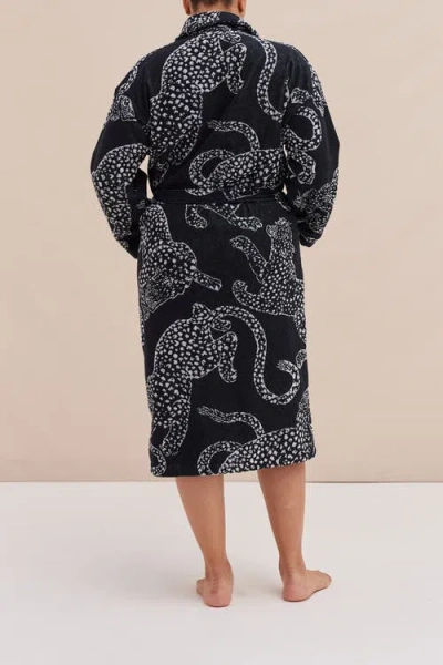 Desmond & Dempsey Belted Cotton-terry Jacquard Robe In Multi