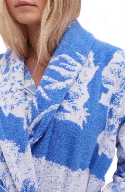 Desmond & Dempsey Unisex Towel Robe In Blue