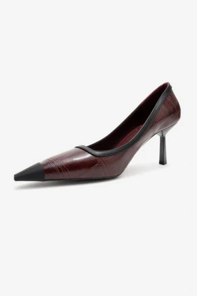 Prologue Shoes Rona Pointed Toe Pump In Burgundy