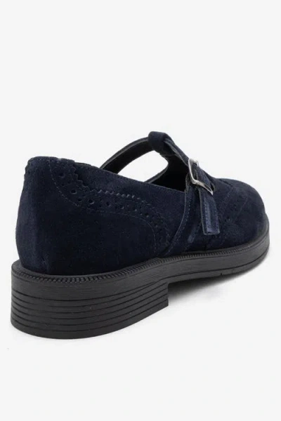 Forever & Always Shoes Janney Leather Strap Loafers In Blue