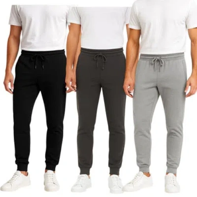 Benben Mens 3 Pack French Terry Ultra Soft Butter Joggers