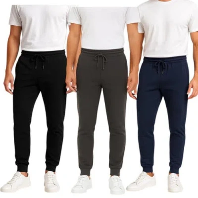 Benben Mens 3 Pack French Terry Ultra Soft Butter Joggers In Multi