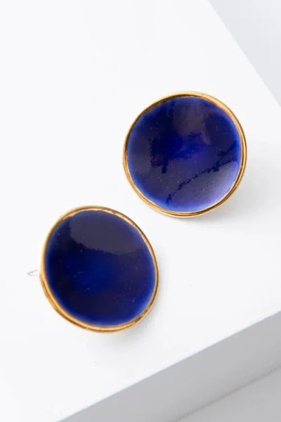 Noonday Collection Halo Earrings, Deep Indigo In Blue
