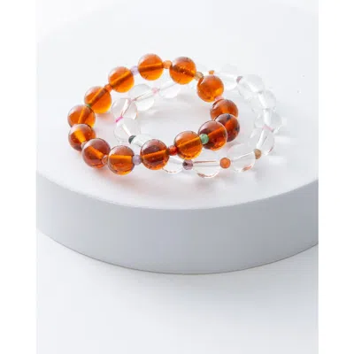 Noonday Collection Lucid Glass Bracelet Set In Red
