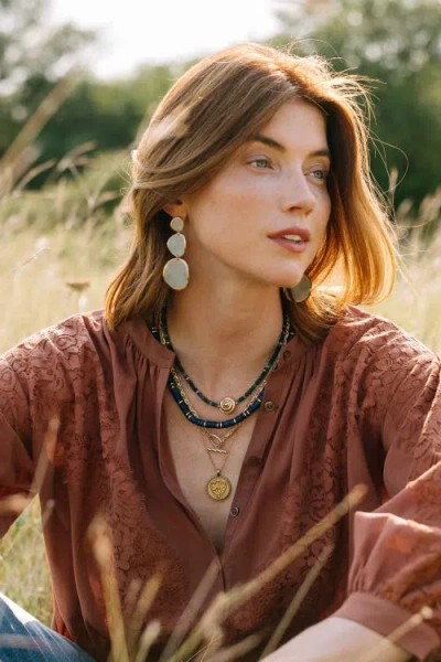 Noonday Collection Casted Snail Agate Necklace In Blue