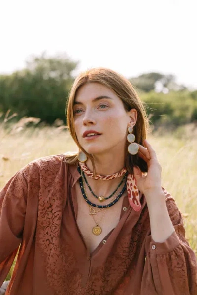 Noonday Collection Casted Snail Agate Necklace In Blue