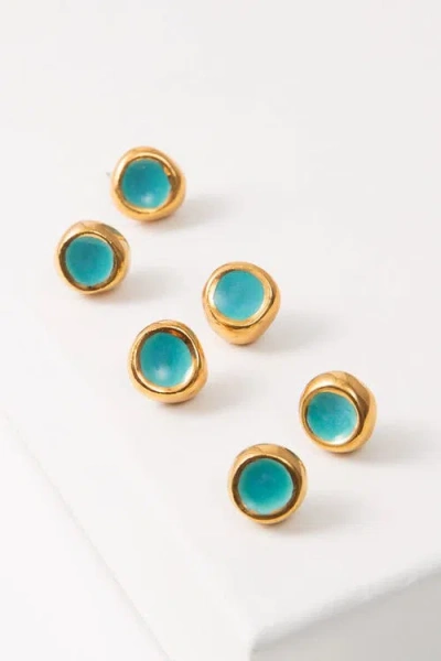 Noonday Collection Sculpted Porcelain Studs In Green