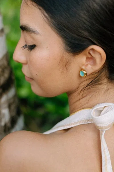 Noonday Collection Sculpted Porcelain Studs In Green