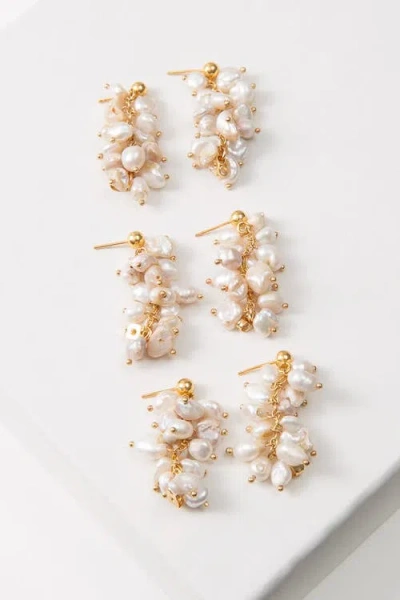 Noonday Collection Convertible Pearl Cluster Earrings In White