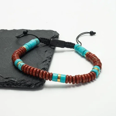 Starfish Project Nomadic Turquoise & Red Jasper Rope Beaded Bracelet In Brown