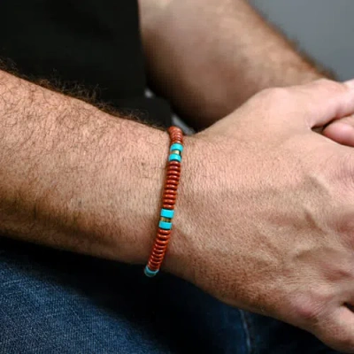 Starfish Project Nomadic Turquoise & Red Jasper Rope Beaded Bracelet In Brown