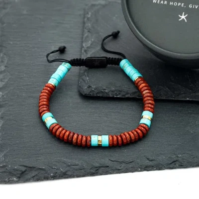 Starfish Project Nomadic Turquoise & Red Jasper Rope Beaded Bracelet In Brown