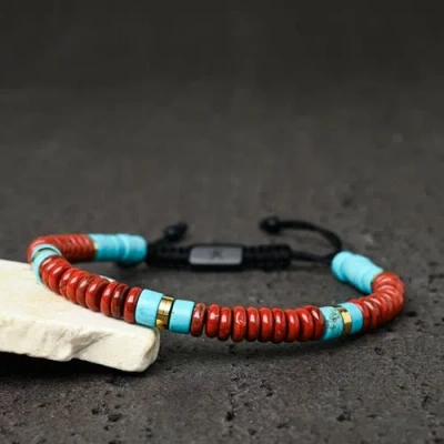 Starfish Project Nomadic Turquoise & Red Jasper Rope Beaded Bracelet In Brown