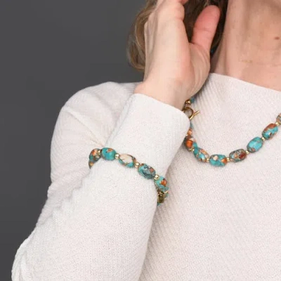 Starfish Project Sierra Bloom Turquoise Emperor Stone Beaded Bracelet In Blue