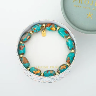 Starfish Project Sierra Bloom Turquoise Emperor Stone Beaded Bracelet In Blue