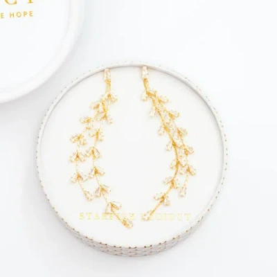 Starfish Project Graceful Willow Zircon And Gold Dangle Earrings In Gold