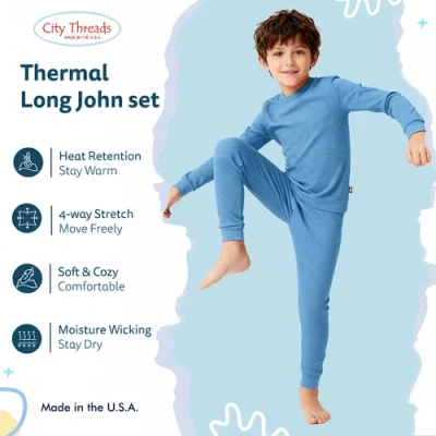 City Threads Boys Soft & Cozy Thermal Long Johns 2-piece Set In Multi