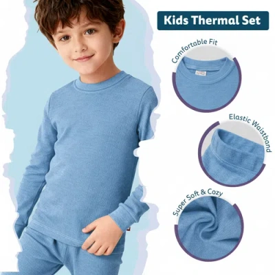 City Threads Boys Soft & Cozy Thermal Long Johns 2-piece Set In Multi