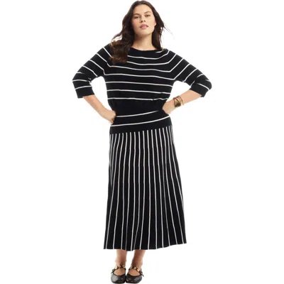 June + Vie Scallop-trim Wrap Sweater In Black