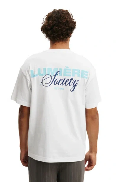 Cotton On Box Fit Text T-shirt In White