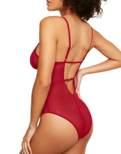 Adore Me Rosie Crotchless Bodysuit Lingerie In Red