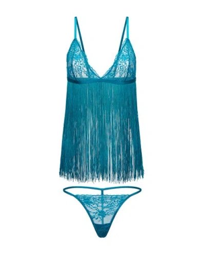 Adore Me Charizma Babydoll & G-string Set Lingerie In Multi