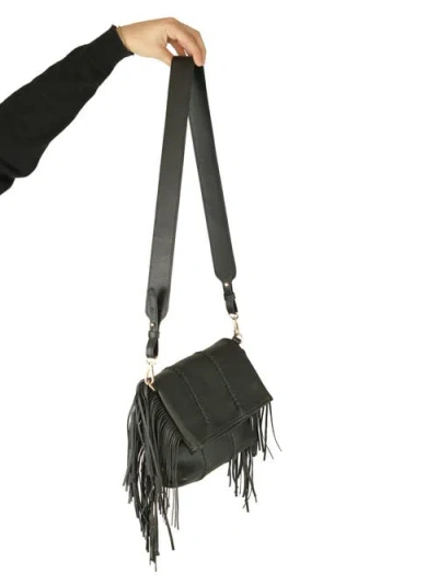 Carlos Falchi Mini Fringe Suede Foldover Crossbody Clutch