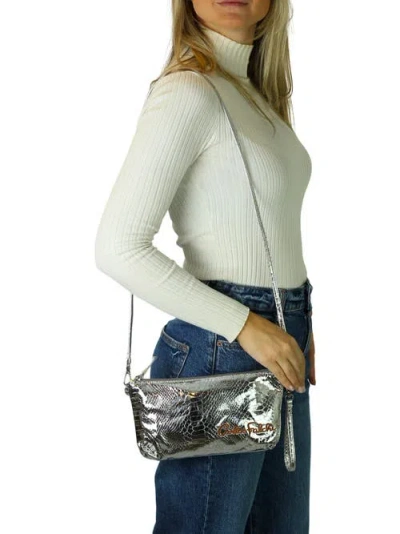 Carlos Falchi Vegan Python Large Tote With Convertible Pouch In Brown