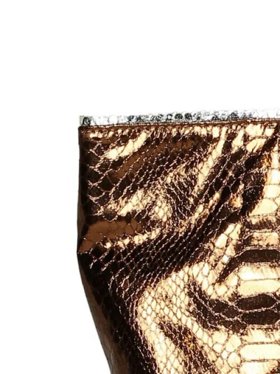 Carlos Falchi Vegan Python Large Tote With Convertible Pouch In Brown