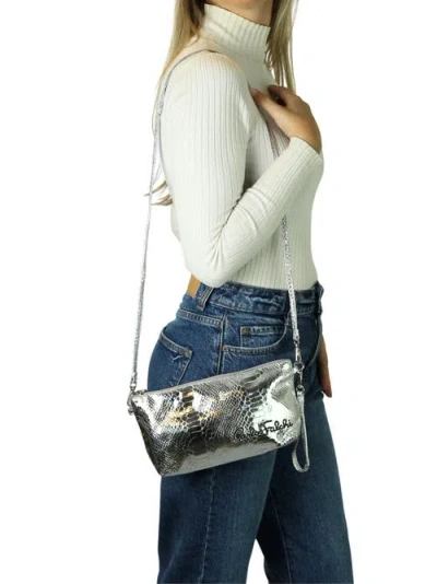 Carlos Falchi Vegan Python Large Tote With Convertible Pouch In Black