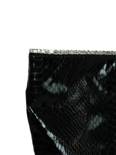 Carlos Falchi Vegan Python Large Tote With Convertible Pouch In Black