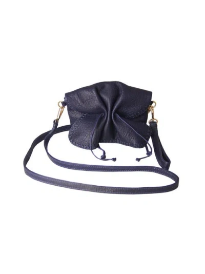 Carlos Falchi Mini Butterfly Lambskin Convertible Crossbody Bag In Blue