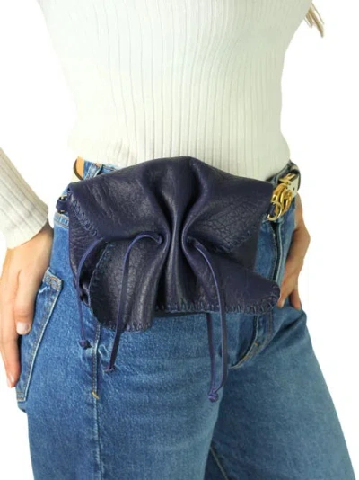 Carlos Falchi Mini Butterfly Lambskin Convertible Crossbody Bag In Blue