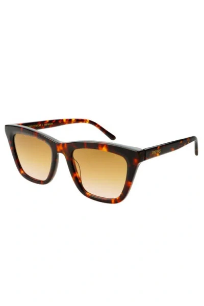 Freyrs Eyewear Lucy Square Sunglasses In Brown