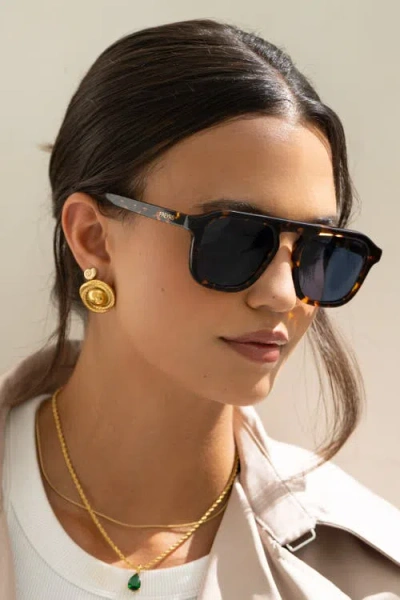 Freyrs Eyewear Addison Aviator Sunglasses In Brown