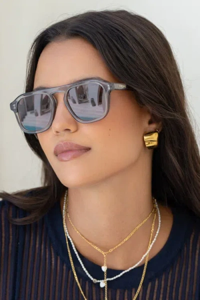 Freyrs Eyewear Addison Aviator Sunglasses In Gray