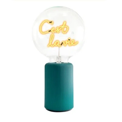 Mitb Cest Lavie Portable Table Lamp In Green
