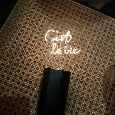 Mitb Cest Lavie Portable Table Lamp In Blue