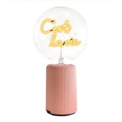 Mitb Cest Lavie Portable Table Lamp In Pink