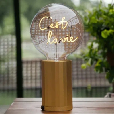 Mitb Cest Lavie Portable Table Lamp In Gold