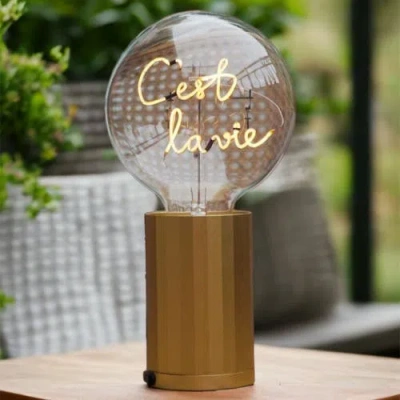 Mitb Cest Lavie Portable Table Lamp In Gold