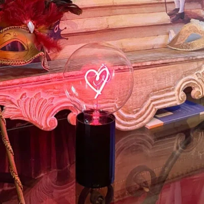 Mitb Heart Portable Table Lamp In Yellow