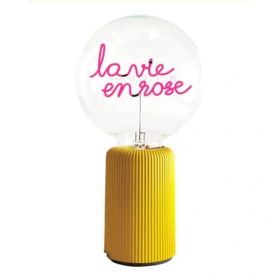 Mitb La Vie En Rose Portable Table Lamp In Yellow