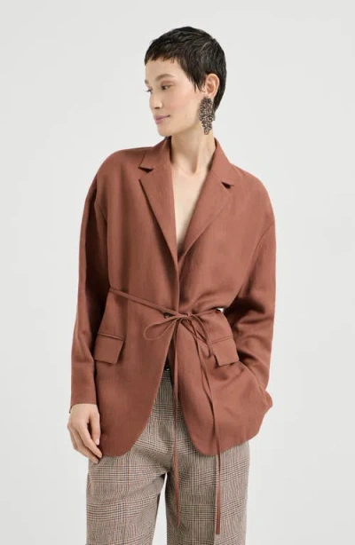 Brunello Cucinelli Monili-embellishment Blazer In Brown